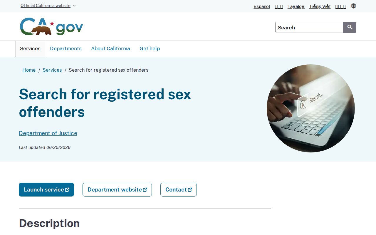 Mountain View people search through California public safety records