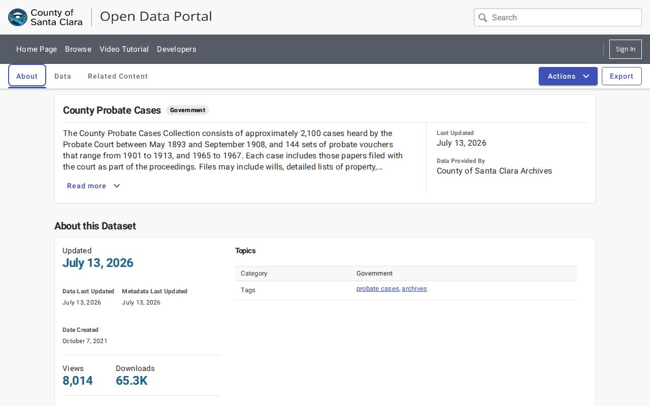 Mountain View people search through the Santa Clara County probate index